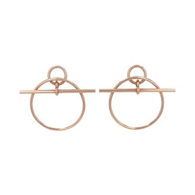 Pendientes Hermès Loop de oro rosa