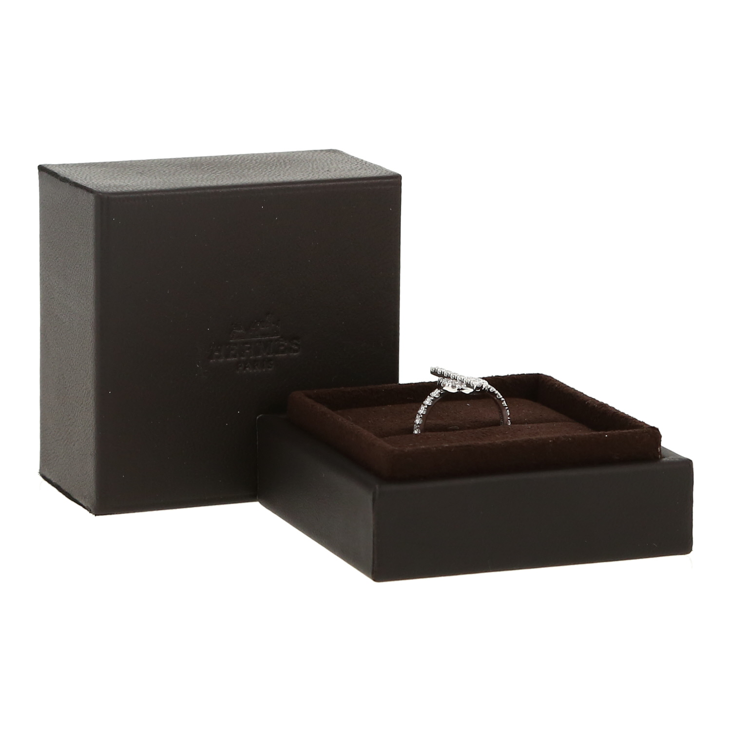 Bague Hermès Finesse en or blanc et diamants - Detail D2