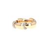 Hald-rigid Vhernier Calla ring in pink gold and diamonds - 360 thumbnail