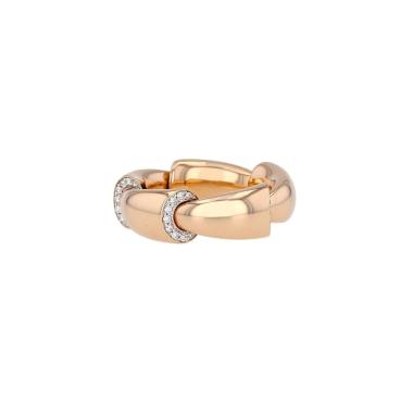 Hald-rigid Vhernier Calla ring in pink gold and diamonds
