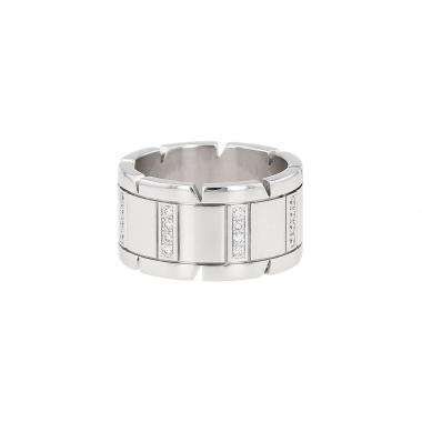 Bague Cartier Tank grand modèle en or blanc et diamants