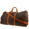 Bolsa de viaje Louis Vuitton  Keepall 60 en lona Monogram marrón y cuero natural - 00pp thumbnail