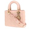 Borsa a tracolla Dior  Lady Dior modello piccolo  in pelle cannage rosa - 00pp thumbnail