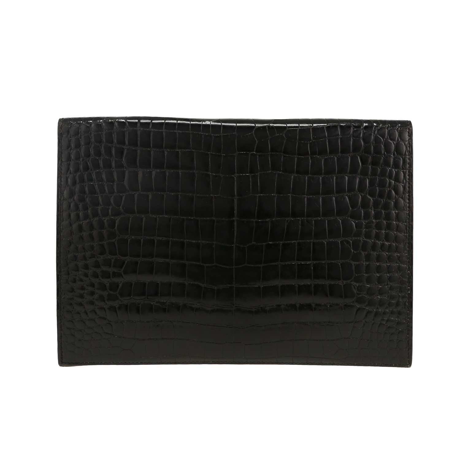Hermès  Rio pouch  in black porosus crocodile - Detail D4
