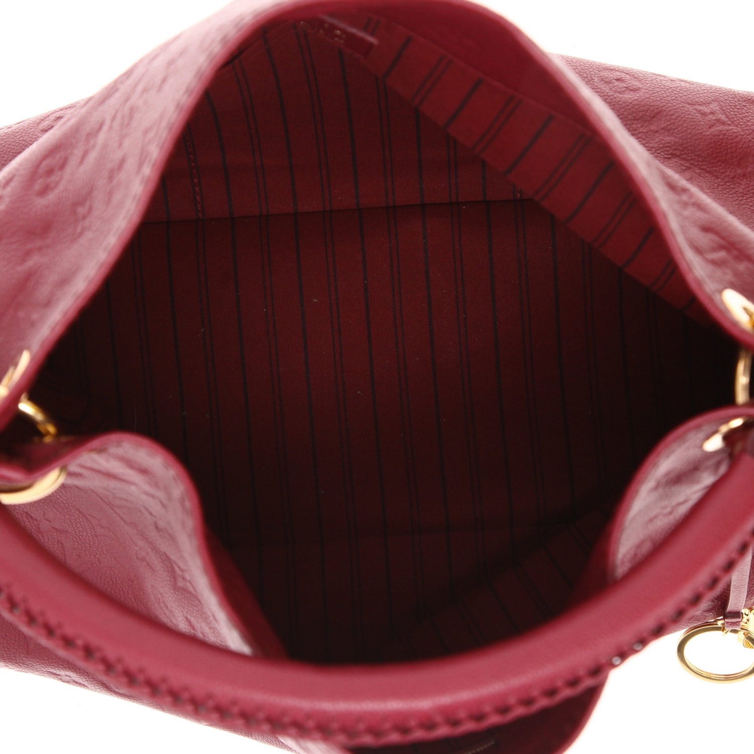 Louis Vuitton  Artsy handbag  in burgundy empreinte monogram leather - Detail D3