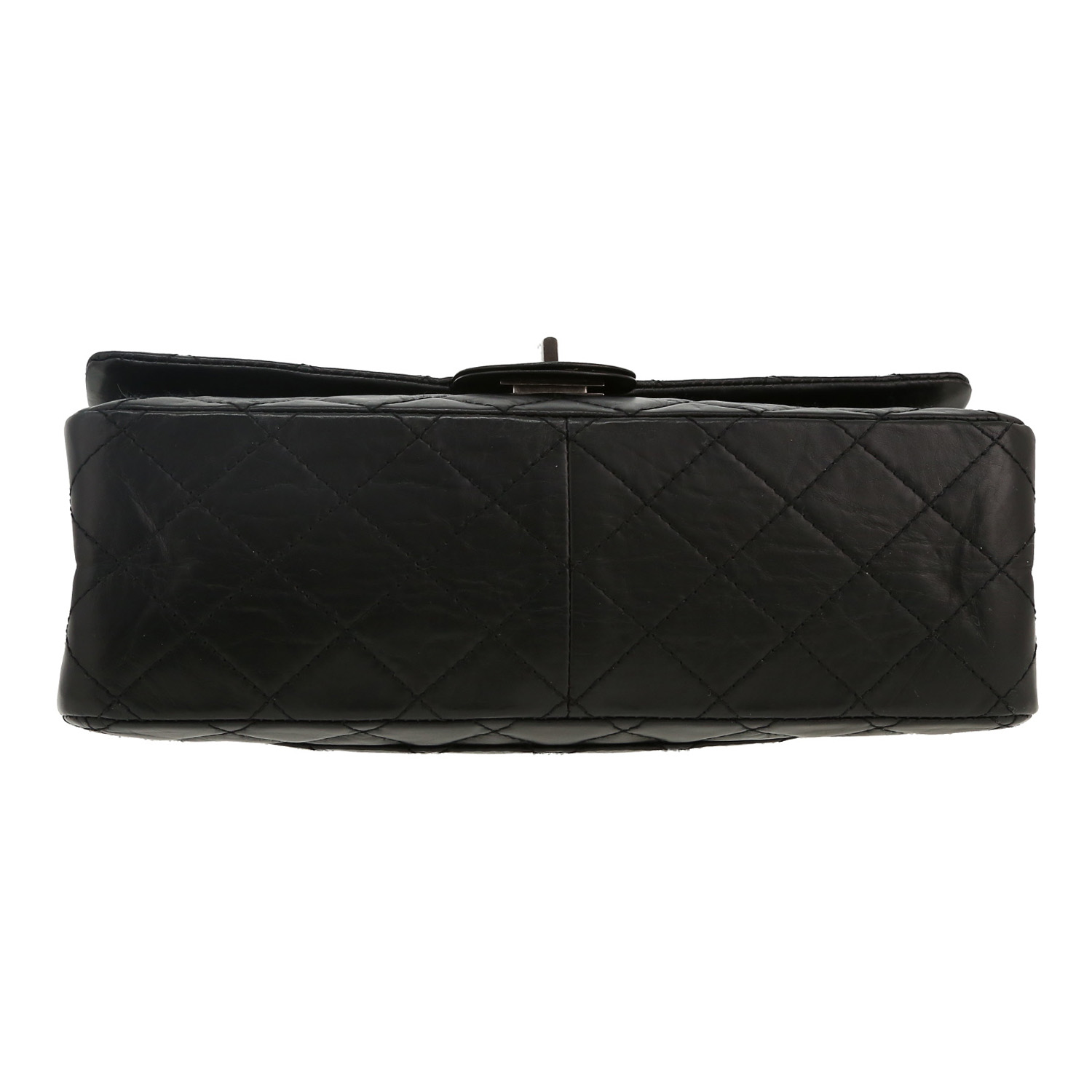 Chanel 2.55 handbag  in black quilted leather - Detail D1