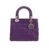 Sac à main Dior  Lady Dior moyen modèle  en cuir cannage violet - 360 thumbnail