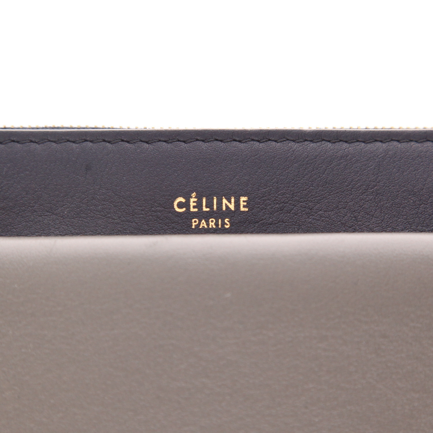 Celine  Pocket handbag  in blue, taupe and red leather - Detail D2