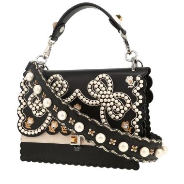 Borsa Fendi  Kan I in pelle nera e pelle beige