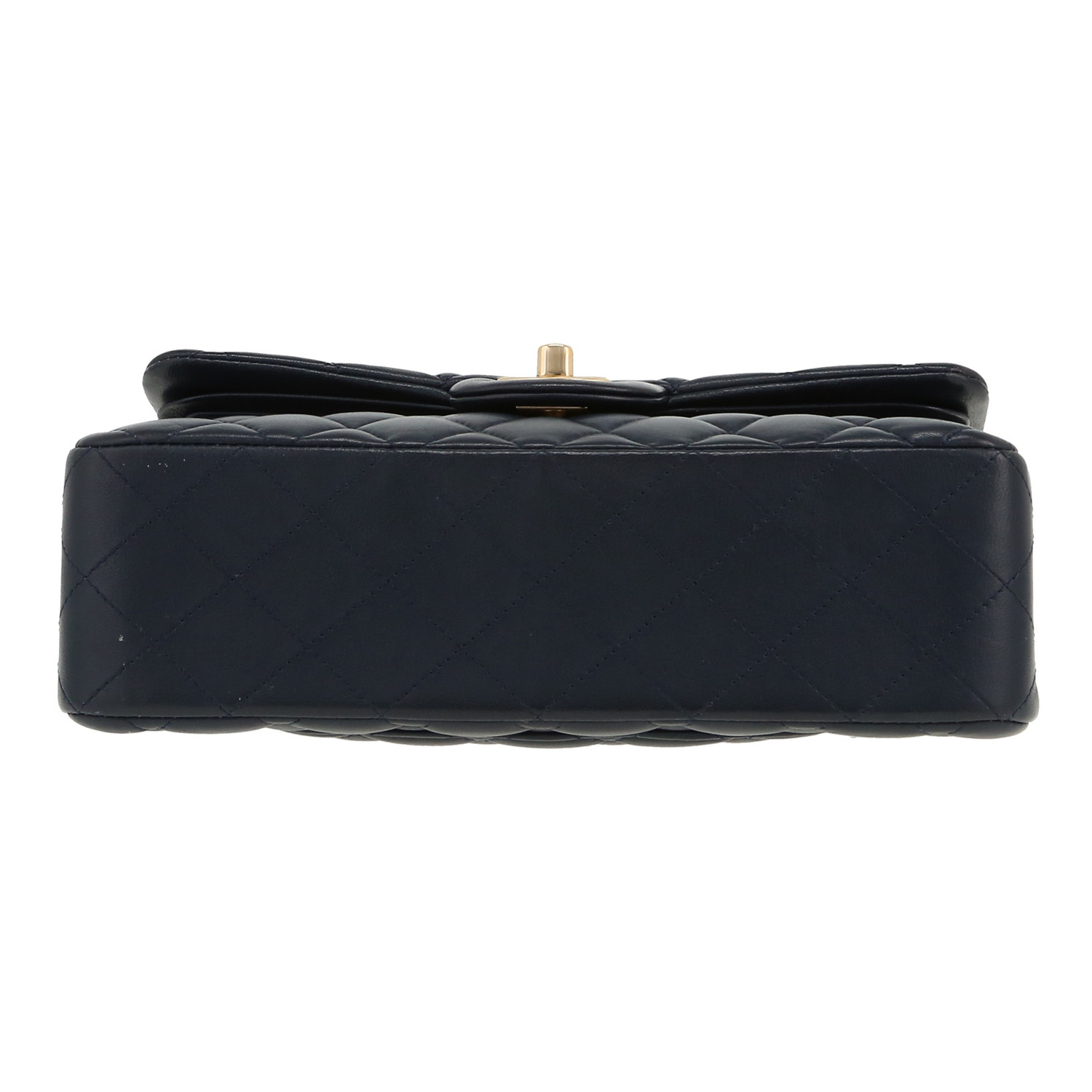 Chanel  Timeless Petit handbag  in blue quilted leather - Detail D1