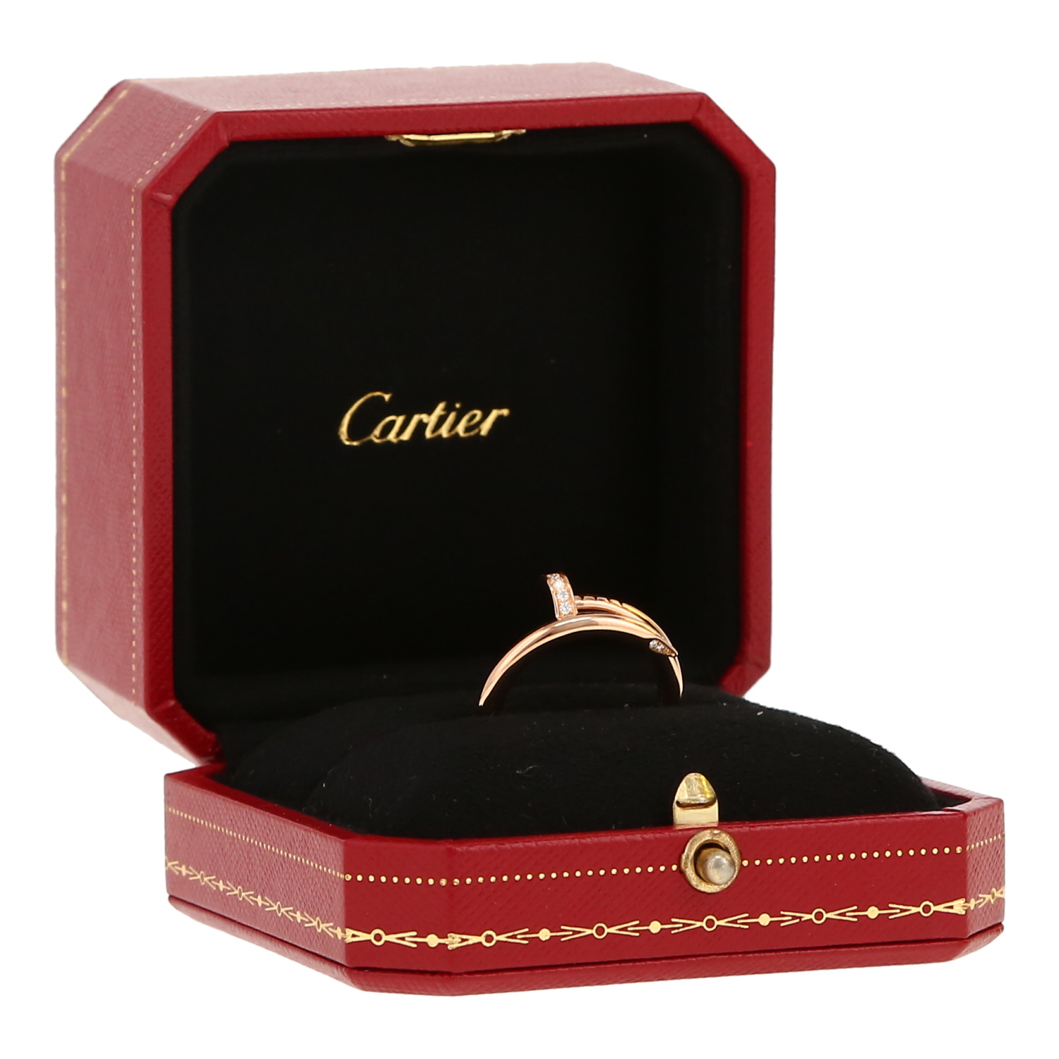 Cartier Juste un clou ring in pink gold and diamonds - Detail D2