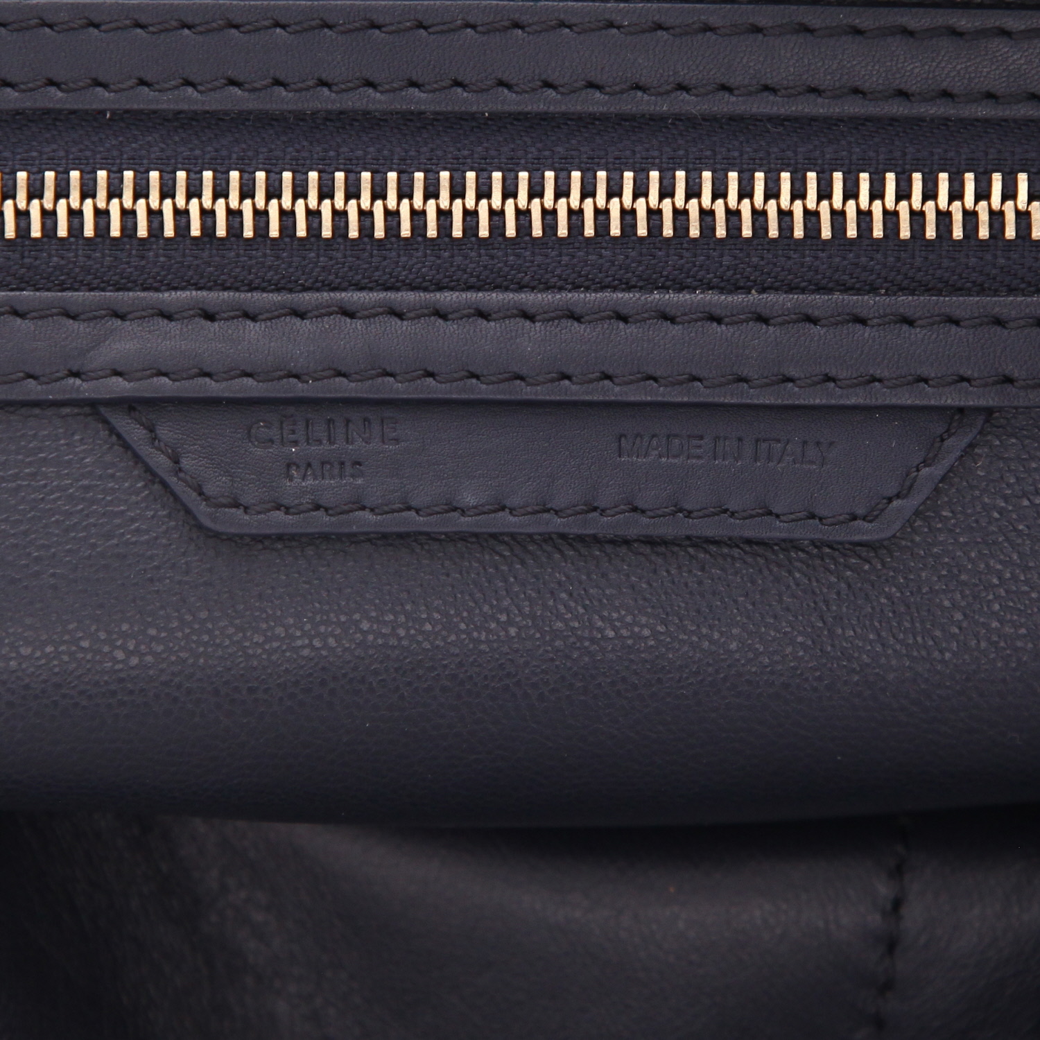 Sac à main Celine  Luggage moyen modèle  en cuir bleu - Detail D2