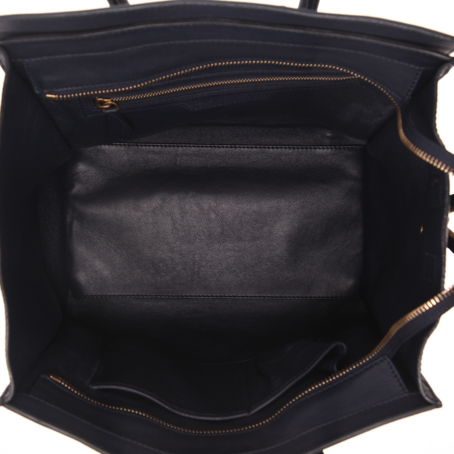 Celine  Luggage medium model  handbag  in blue leather - Detail D3
