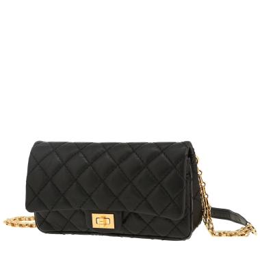 Chanel  Pochette ceinture en cuir matelassé noir