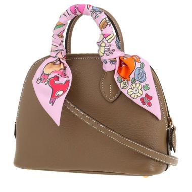 Sac à main Hermès  Bolide mini  en cuir Mysore étoupe