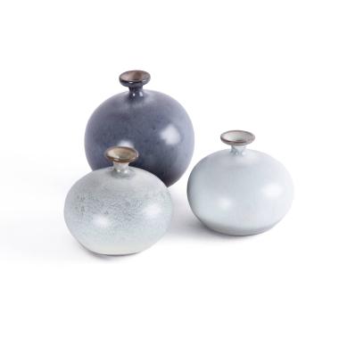 Jacques Ruelland (1926-2008) & Dani Ruelland (1933-2010), Trois vases 'Boule' à col - circa 1960/70