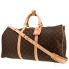 Bolsa de viaje Louis Vuitton  Keepall 50 en lona Monogram marrón y cuero natural - 00pp thumbnail