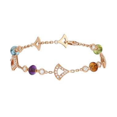 Bracelet Bulgari Diva's Dream en or rose, diamants et pierres de couleurs