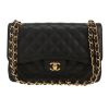 Chanel  Timeless Jumbo shoulder bag  in black quilted grained leather - 360 thumbnail