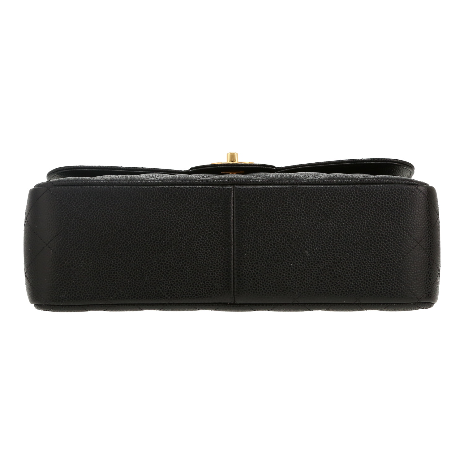 Borsa a tracolla Chanel  Timeless Jumbo in pelle martellata e trapuntata nera - Detail D1