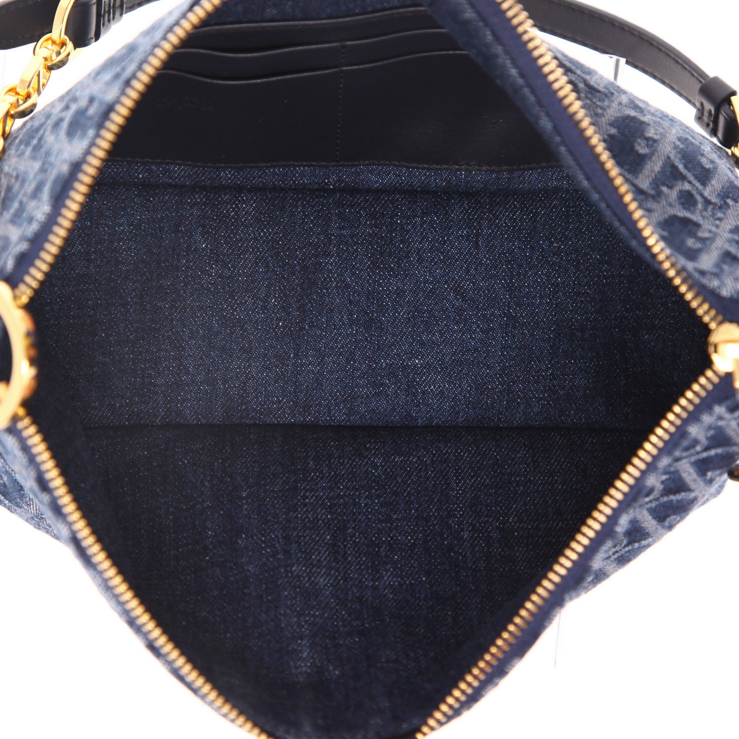 Dior  Diorstar handbag  in blue monogram denim canvas  and blue leather - Detail D3