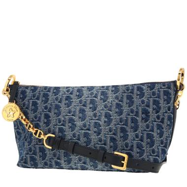Borsa Dior  Diorstar in tela denim monogram blu e pelle blu