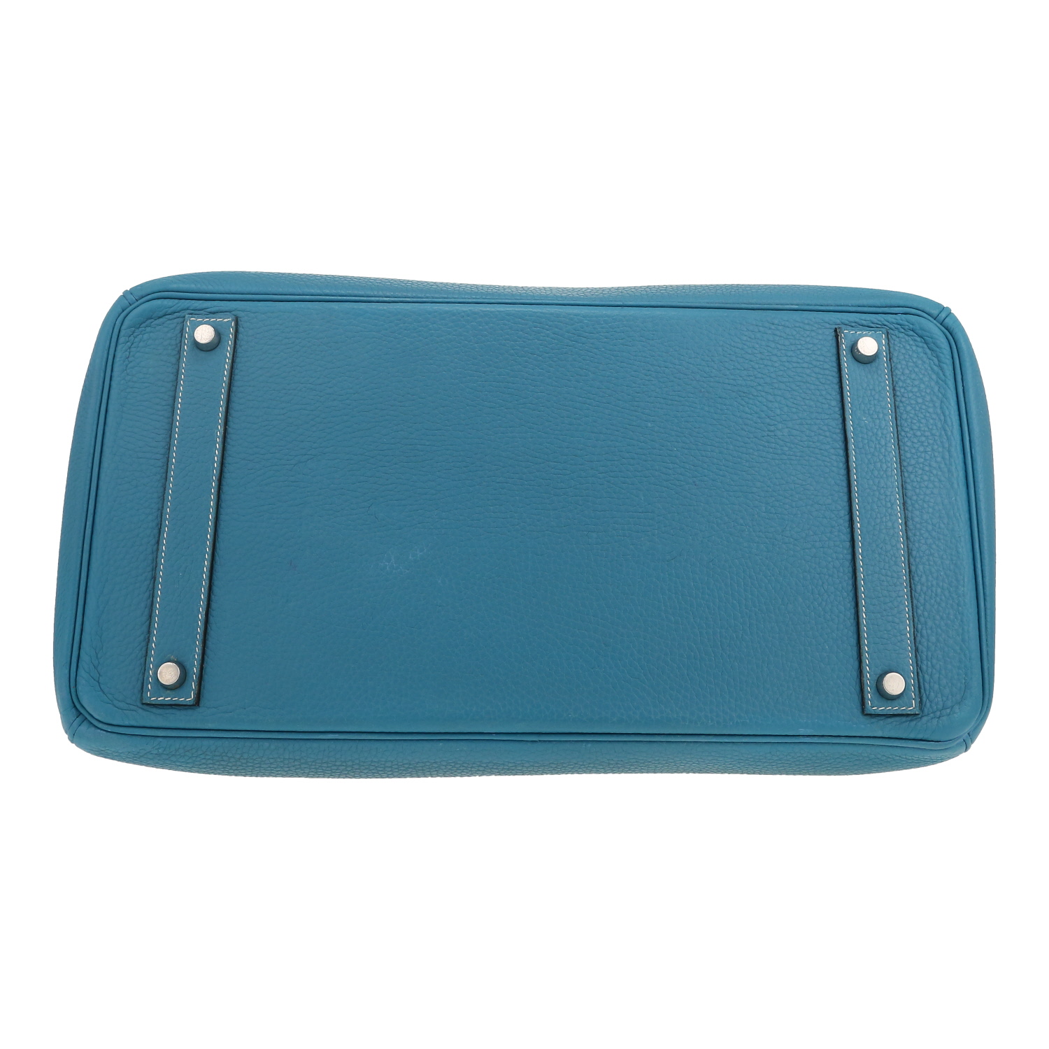 Sac à main Hermès  Birkin 40 cm en cuir togo bleu-jean - Detail D1