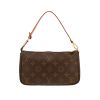 Bolso/bolsito Louis Vuitton  Pochette accessoires en lona Monogram marrón y cuero natural - 360 thumbnail