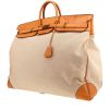 Bolsa de viaje Hermès  Haut à Courroies en lona beige y cuero natural - 00pp thumbnail