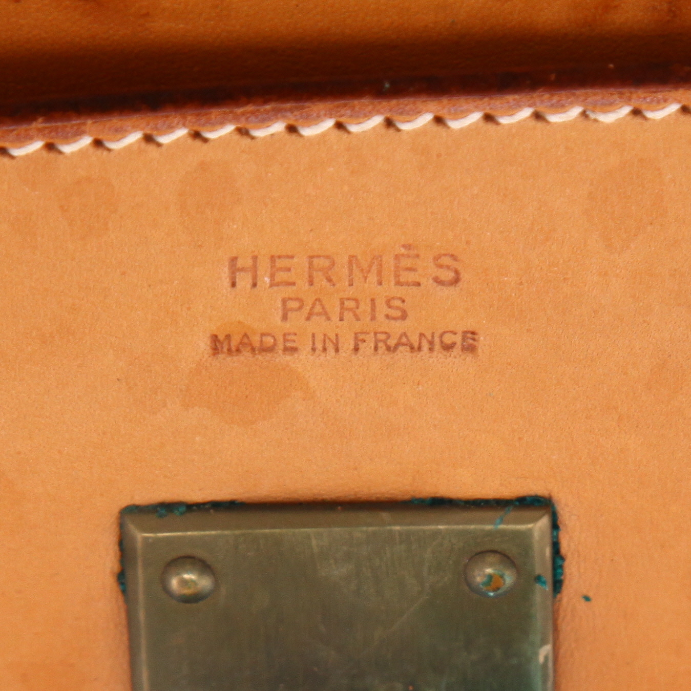 Bolsa de viaje Hermès  Haut à Courroies en lona beige y cuero natural - Detail D2