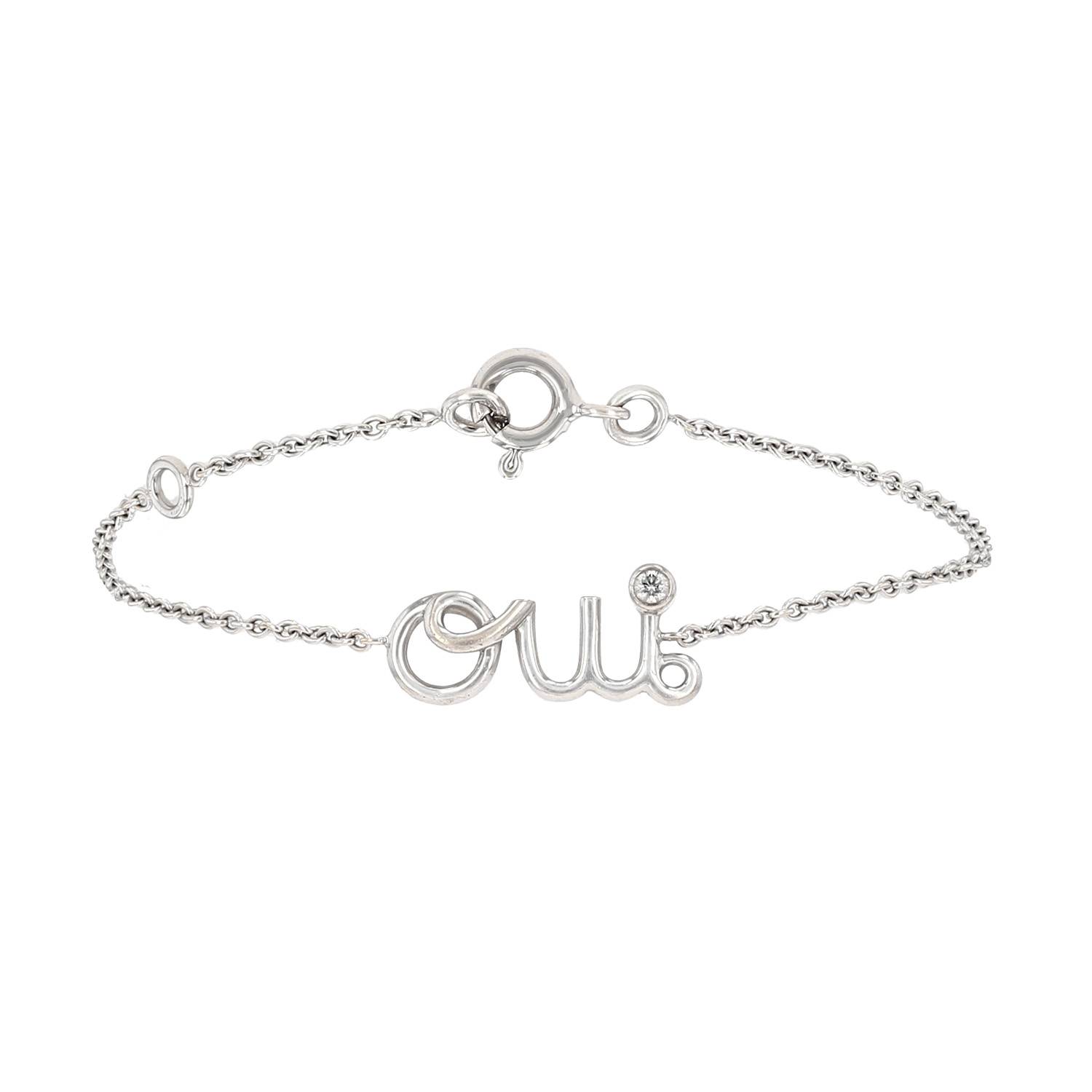 Brazalete Dior Oui de oro blanco y diamante