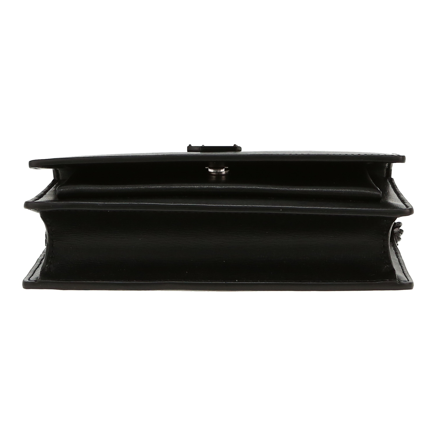 Saint Laurent  Sunset mini  shoulder bag  in black leather - Detail D1
