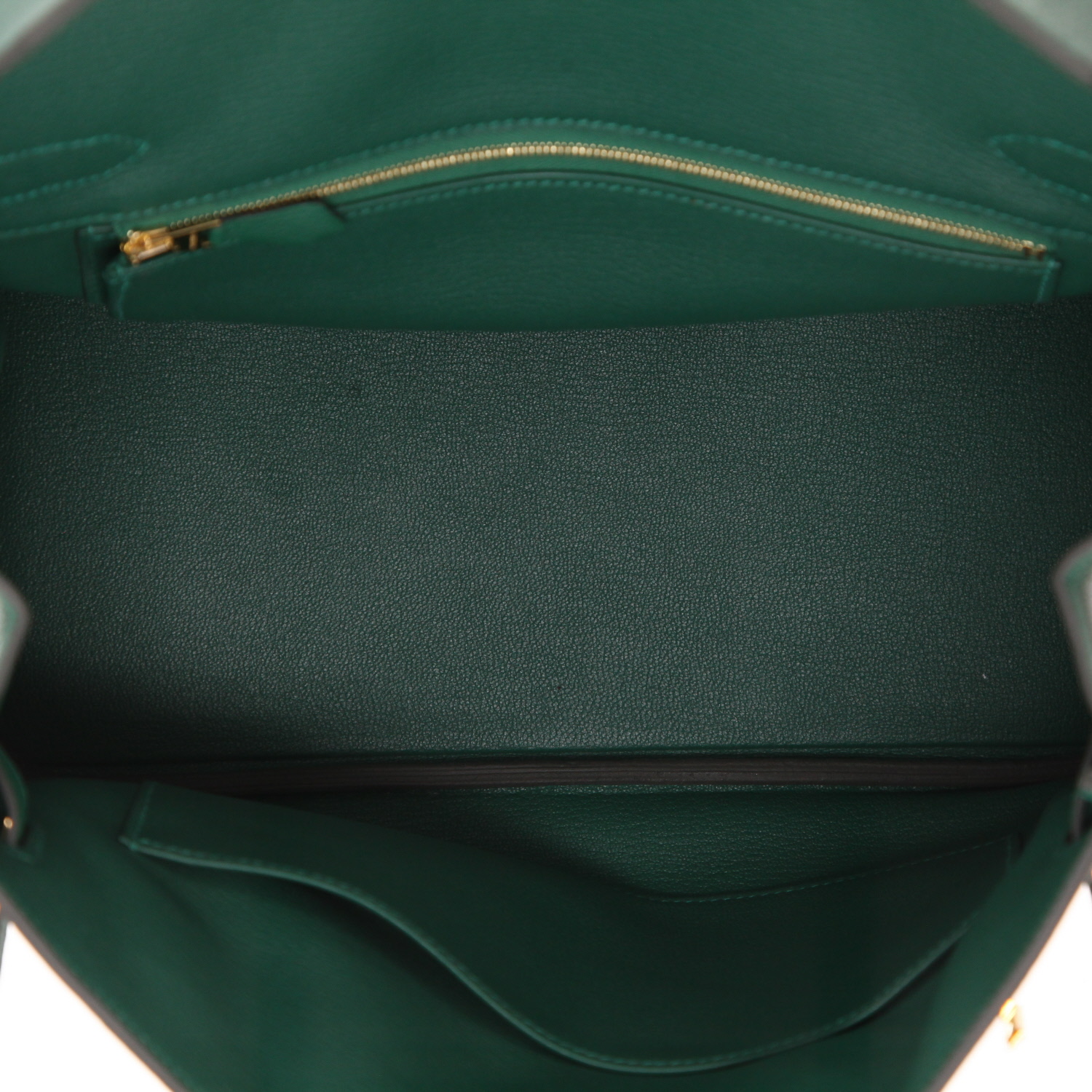 Hermès  Birkin 30 cm handbag  in Vert Moyen togo leather - Detail D3