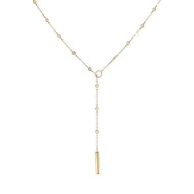 Collier cravate Vintage en or jaune et diamants