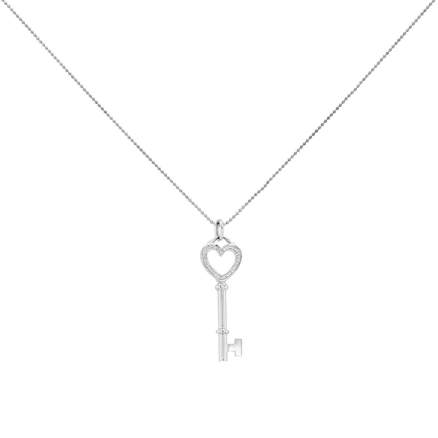 Tiffany 
Co Clé Coeur pendant in white gold, diamonds and silver