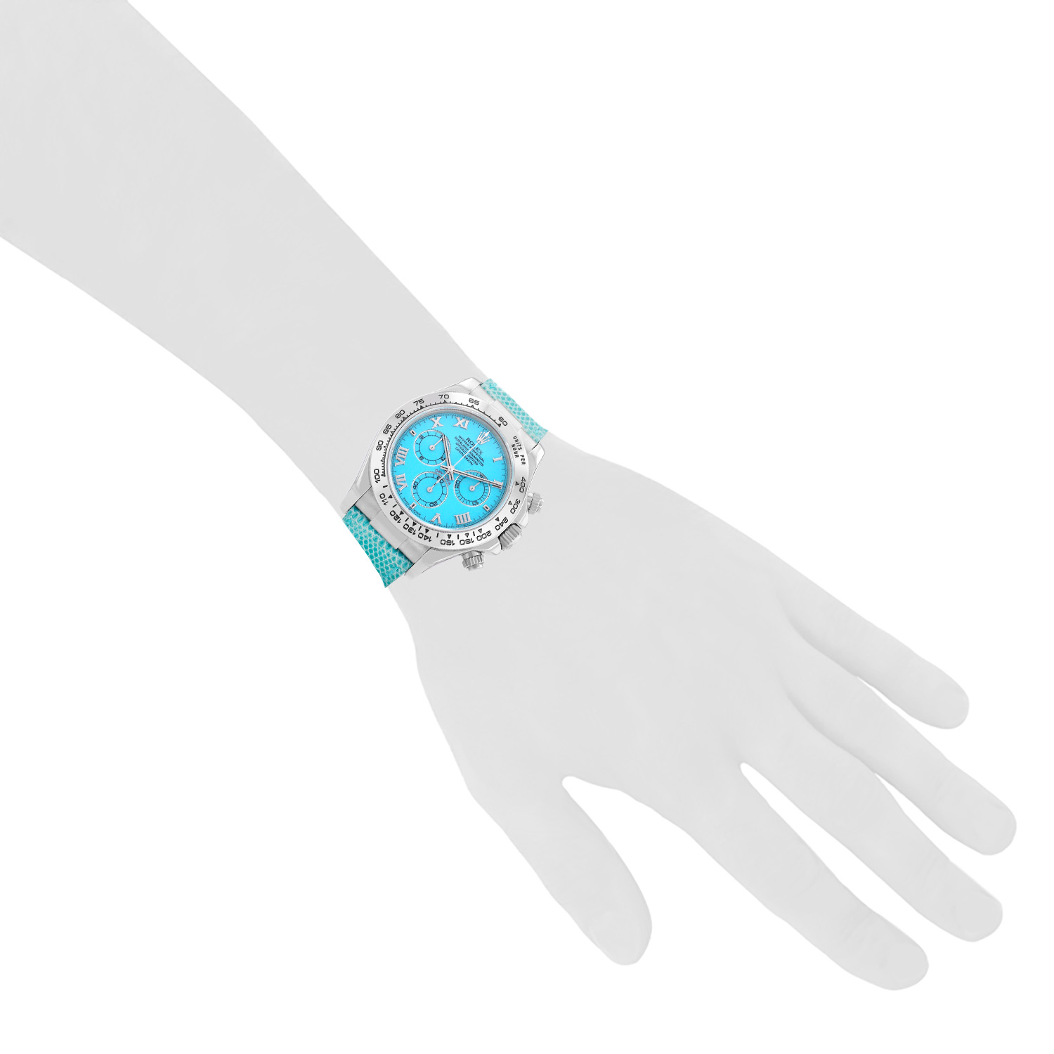 Montre Rolex Daytona "Beach" Automatique en or blanc Ref: Rolex - 116519  Vers 2000 - Detail D1