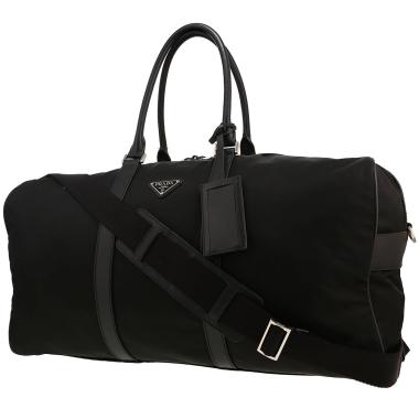 Prada   travel bag  in black canvas  and black leather
