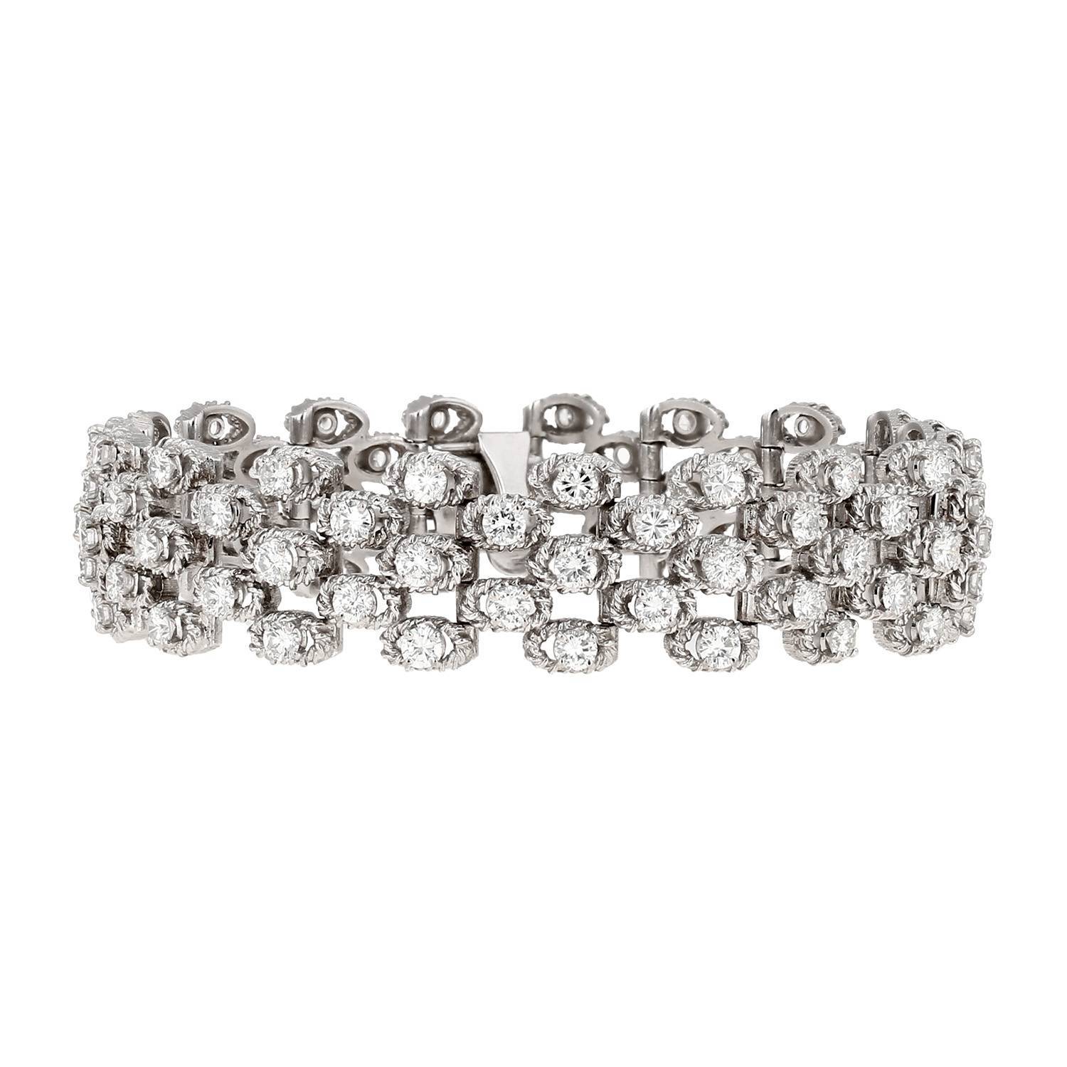 Bracelet Vintage  en or blanc et diamants