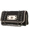 Chanel  Croisière handbag  in black quilted leather  and white piping - 00pp thumbnail