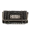 Chanel  Croisière handbag  in black quilted leather  and white piping - 360 thumbnail