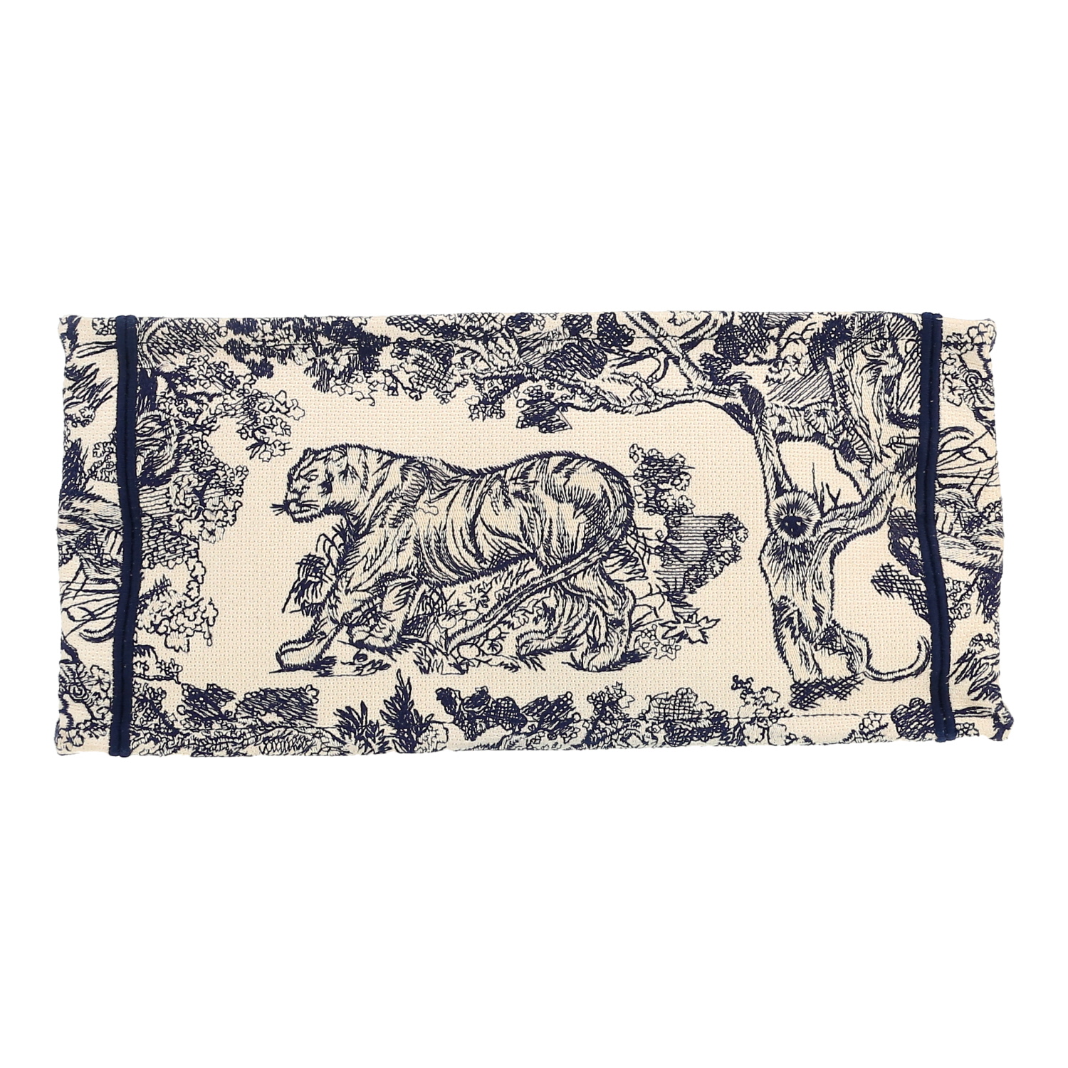 Sac cabas Dior  Book Tote en toile bleue et beige - Detail D1