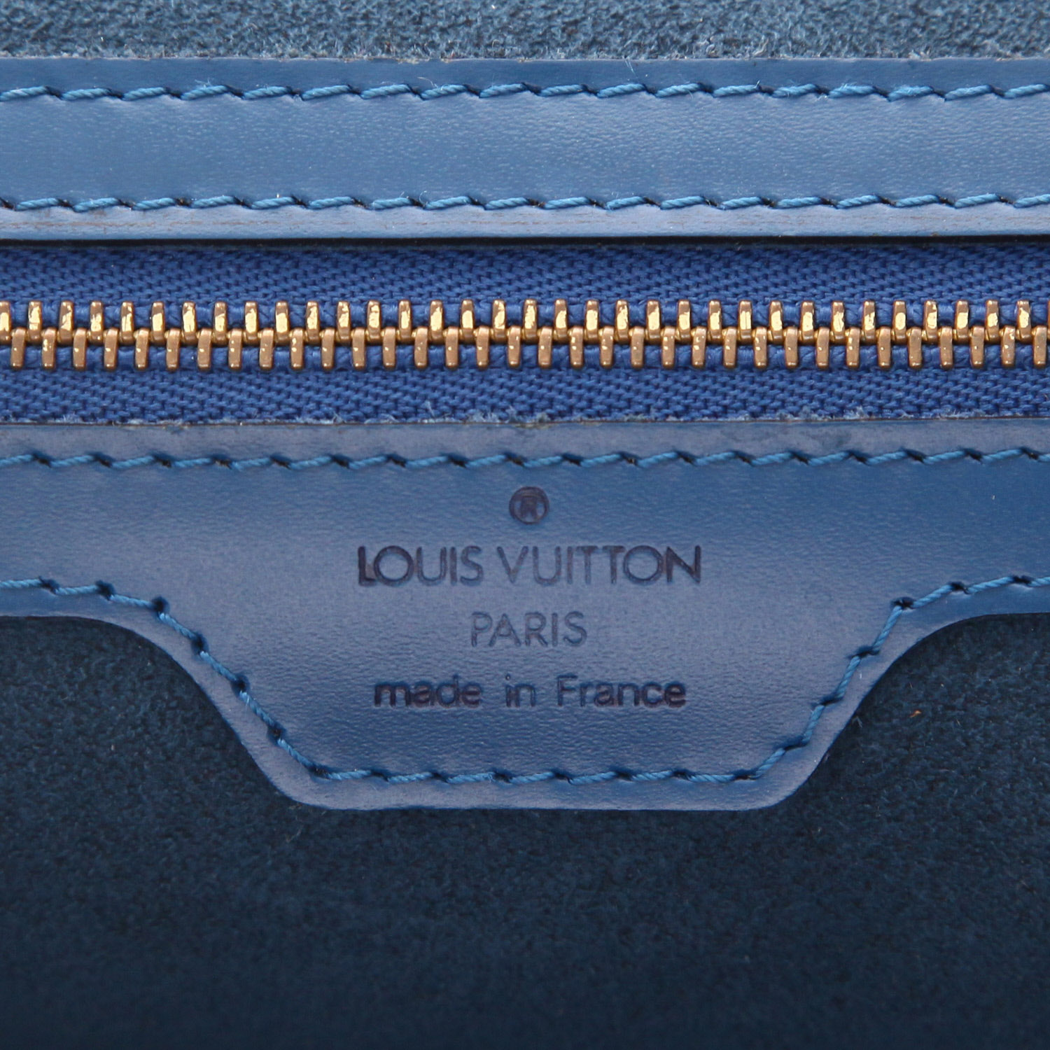 Bolso de mano Louis Vuitton  Lussac en cuero Epi azul - Detail D2