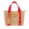 Bolso de mano Louis Vuitton  Antigua modelo pequeño  en lona beige y roja - 360 thumbnail