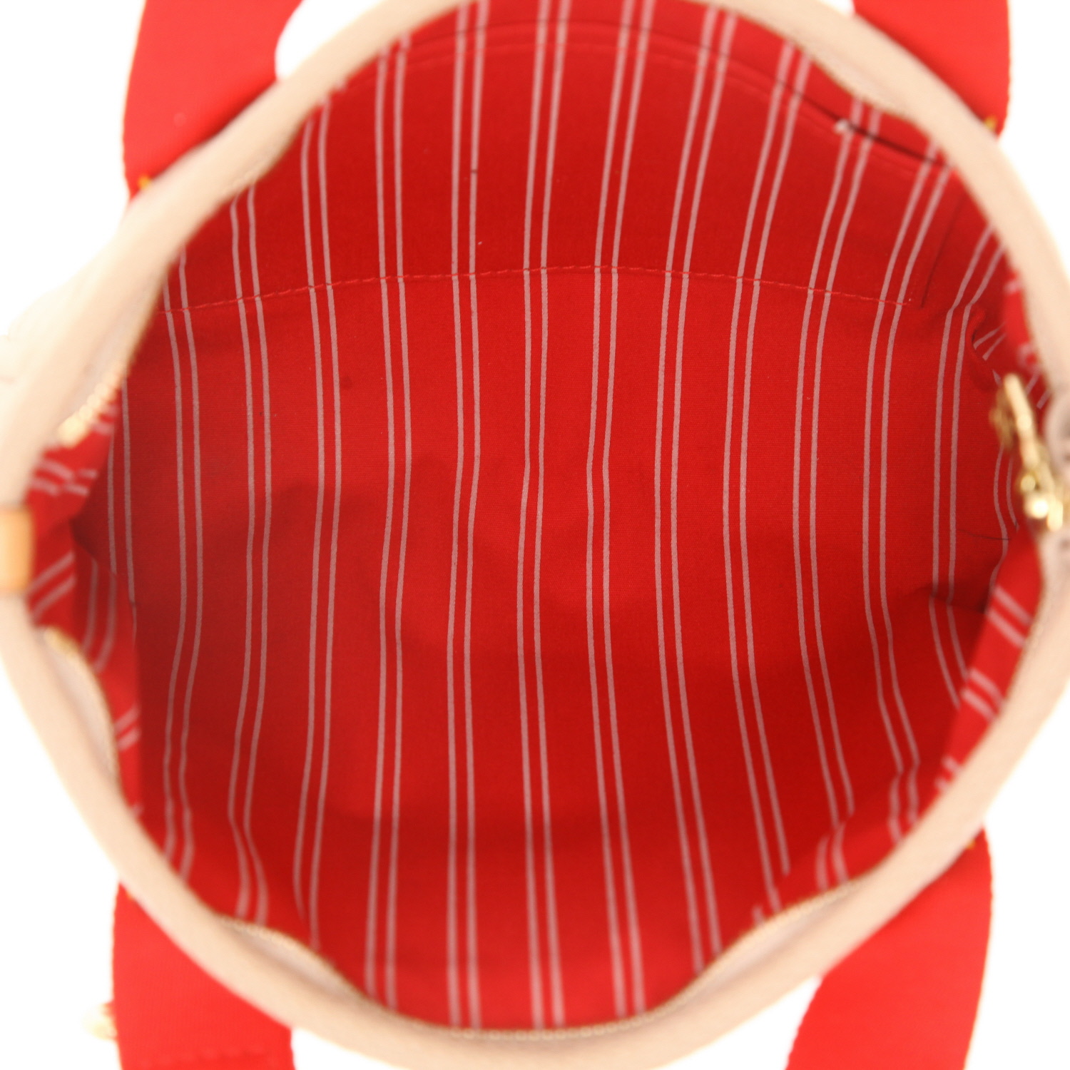 Louis Vuitton  Antigua small model  handbag  in beige and red canvas - Detail D3