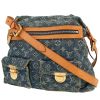 Bolso bandolera Louis Vuitton  Baggy en lona denim Monogram azul y cuero natural - 00pp thumbnail