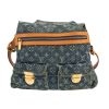 Bolso bandolera Louis Vuitton  Baggy en lona denim Monogram azul y cuero natural - 360 thumbnail