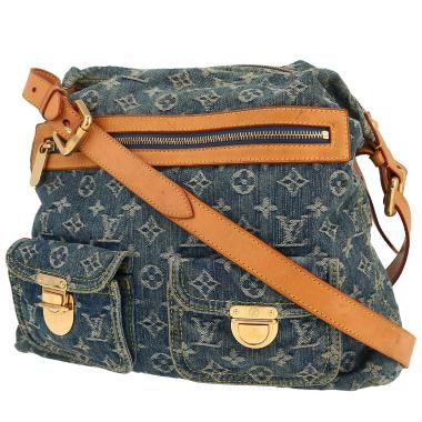 Bolso bandolera Louis Vuitton  Baggy en lona denim Monogram azul y cuero natural