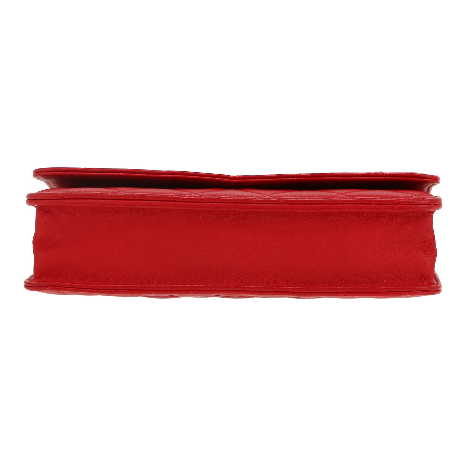 Chanel  Wallet on Chain shoulder bag  in red quilted leather - Detail D1