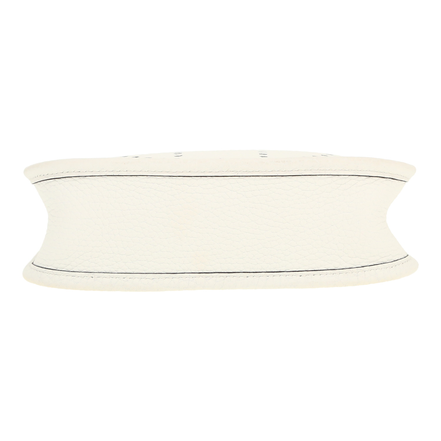 Bolso bandolera Hermès  Mini Evelyne en cuero taurillon clémence blanco - Detail D1