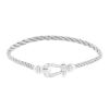 Fred Force 10 medium model bracelet in white gold, diamonds and stainless steel - 00pp thumbnail